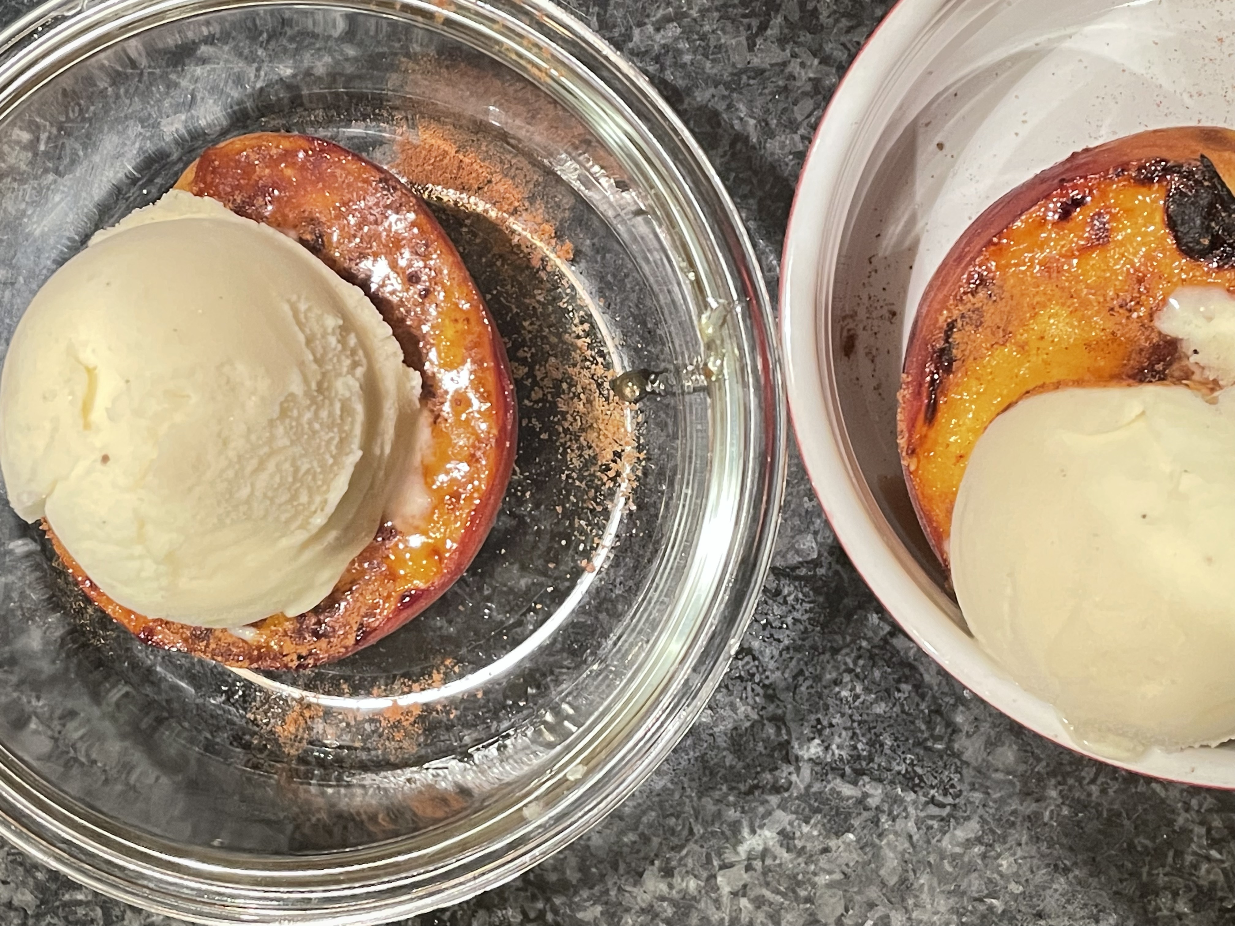 Grilled Peaches with Vanilla Ice Cream